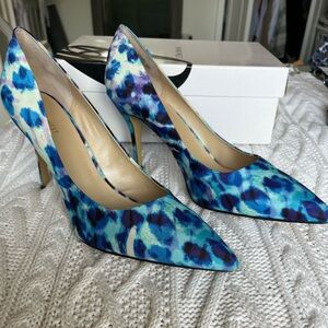 Blue Patterned Nine West Women's Heels